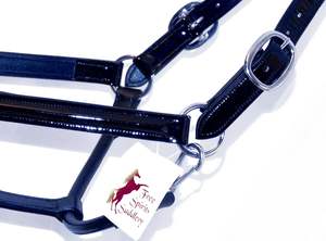 ESTELAR CLEAR CRYSTAL BLING BORDE DE TUBERÍA Acolchado POSH PATENTE HALTER HEADCOLLAR - Product Image 5