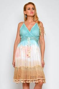 Collection à la mode rayonne lurex cravate teinture robe Maxi courte pour les femmes fête et occasion spéciale porter station haute couture robe mi-longue - Product Image 3