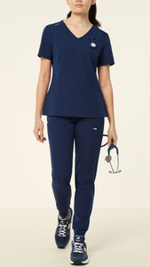 Meilleures ventes Uniformes médicales multi-poches pour femmes Scrubs d'infirmière extensibles pour femmes - Product Image 6