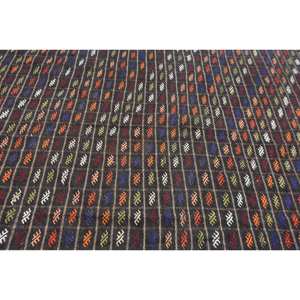 Tapis en laine turque de Style ethnique vintage 6ft X 9ft Patchwork motif tissage plat support en Latex pour décor de salon pour les adolescents - Product Image 5