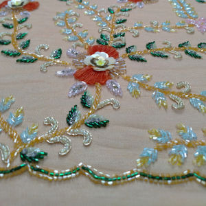 Best Quality Handmade Embroidered Lace <b>Fabric</b> From India Heavy Work - Product Image 1