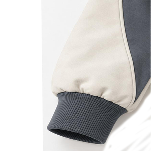 Sudadera con capucha personalizada para hombre, estilo urbano, de tejido grueso, con mangas raglán y bloques de color, con cremallera, informal, tipo chaqueta, OEM al por mayor - Product Image 6