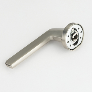 Serrure de poignée de porte à levier plat en aluminium avec <span class=keywords><strong>rosace</strong></span> ronde, serrure moderne en nickel brossé pour intérieur chambre salle de bain bureau maison - Product Image 3
