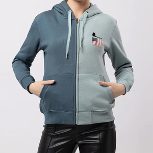 Custom Made New Arrival Your Own Design OEM ODM Service Ladies Color Block Hoodie 2024 New Arrival Zip up Hoodies para la venta - Product Image 1