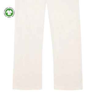 Womens Organic Cotton Lounge Pants Natural Undyed, 5.4 oz Jersey, Relaxed Fit with Adjustable Drawcord Waist and Straight - Product Image 1