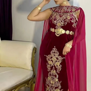 ELEGANT-STYLISH DESIGNER-<b>RED</b>-KARAKOU WITH VEIL DRESS EMBELLISHED CRYSTAL GLASS BEADS,STONE,DABKA WORK for Parties/Weddings=2024 - Product Image 1