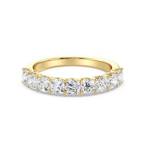 Anillo de media eternidad con corte almohadilla y bordes festoneados - Product Image 1