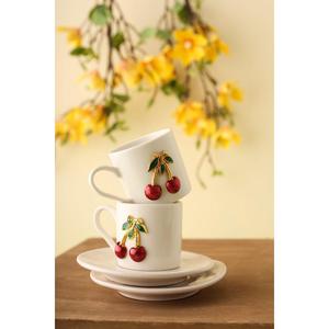 Zamak goffrato in porcellana İlbay Set di 2 tazze di caffè turco - Product Image 1