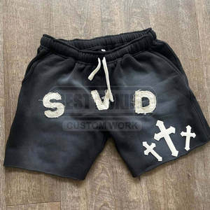 Pantalones cortos desgastados para hombre de algodón suave con detalles en bruto y acabado lavado para pantalones cortos desgastados para hombre de estilo urbano - Product Image 3