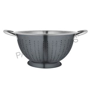 กระชอน6ช่องเงางามและใช้งานได้จริงครัวสีเทาจำเป็นพร้อมด้ามจับสแตนเลสวัสดุโลหะ - Product Image 1