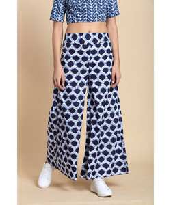 Pantalon Palazzo en rayonne fait main pour femmes et filles Pantalon large taille haute à séchage rapide avec logo et décor de poche Taille unique XL - Product Image 1