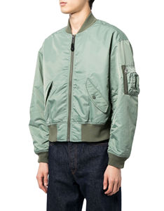 Blouson aviateur en nylon à col montant personnalisé, blouson aviateur en nylon pour homme grande taille, service OEM avec décoration de motifs - Product Image 5