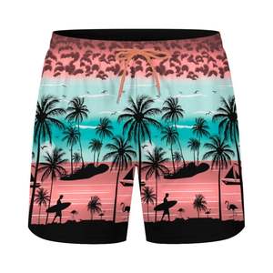 Short de bain de surf d'été à séchage rapide imprimé personnalisé de haute qualité pour hommes, double couche de sublimation avec poches - Product Image 6