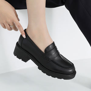 [JSHOE] Mocasines de Cuero Vacuno Genuino Hechos a Mano para Mujer, Tacón Bajo de 4.5cm, Zapatos Cómodos para Caminar - Product Image 1
