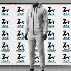 Conjunto Deportivo Gris con Capucha para Hombre, 100% Algodón, Corte Regular, Estilo Casual Urbano, para Otoño, con Bolsillos Laterales - Product Image 3