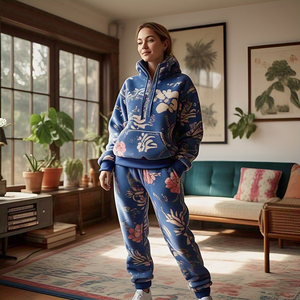 Ropa deportiva con estampado digital, sudadera y pantalones de chándal para mujer, chándal para correr, estampado por sublimación, chándal para mujer - Product Image 2