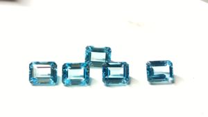 Prix de gros pour Quartz bleu naturel de haute qualité 6x8mm taille émeraude à facettes tailles personnalisables bon prix Inde personnalisé - Product Image 3