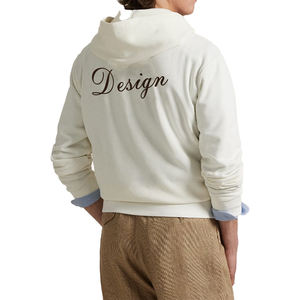 Sudadera con Capucha Premium de Forro Polar con Cremallera Completa para Hombre, Mezcla de Algodón, Informal, Transpirable, Servicio OEM de Verano - Product Image 2