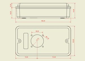 Caja de perfil bajo PS-14L5, diseñada para un enchufe SCHUKO - Product Image 4