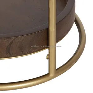 Bandeja de metal hecha a mano con pulido brillante de latón para pedidos internacionales Bandeja de servicio de oro hecha por Zahid exportaciones en India - Product Image 3