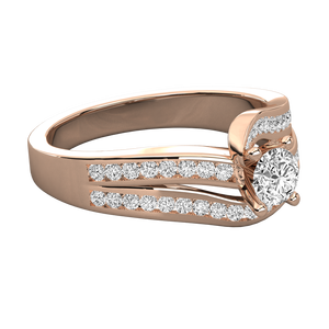 14K Gold Solitaire Ring for Ladies with Lab Grown Diamond - Product Image 3