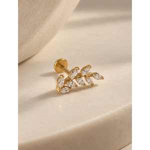 Pendientes de Zirconia con Corte Marquesa en Forma de Hoja y Pétalo - Product Image 3