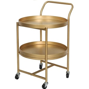 Interior Design Luxury <b>Furniture</b> Metal and Wood Trolley Black Plated Finished Table Trolley Hotel Restaurant <b>Furniture</b> Luxury - Product Image 3