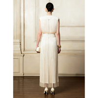 Top vente robe d'été femmes lierre robe midi sans manches tissu de haute qualité femmes vêtements de luxe étiquetage privé marque de luxe