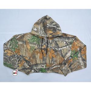 Custom Men Camo Print Recortada Sudadera con capucha Cordón Zip up Sudaderas con capucha Logotipo personalizado Sudaderas con capucha para hombres - Product Image 2