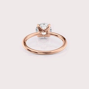 IGI Certified Round Cut Lab Grown Diamond Engagement <b>Ring</b> 9K Yellow / Rose & White Gold Solitaire Diamond <b>Ring</b> for Women - Product Image 3