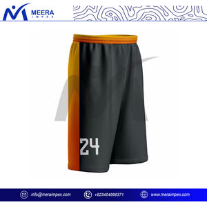Short en maille personnalisé de haute qualité pour hommes, couleur noir et orange sublimée, short de fitness durable à taille mi-élastique pour hommes - Product Image 4