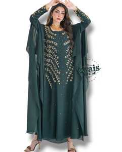 Conjunto de Ropa Islámica de Chifón, Kaftán Árabe Largo para Musulmanas, Abaya, Farasha, Jalabiya, Hiyab, 2 Piezas, Estilo Modesto en Línea A, Sólido y Simple - Product Image 3