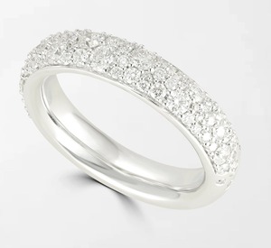 Bague Bold Snow Diamond avec 75 diamants ronds cultivés en laboratoire, 0,93 carat GH-VS, en or blanc 18 carats, pour mariage, fiançailles, soirée. - Product Image 3