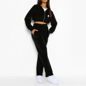 Latest Design Ladies Wholesale Blank <b>Velour</b> 2 Piece Female Winter Jogging Sports Plain <b>Women</b> Velvet <b>Tracksuit</b> for Girls - Product Image 4