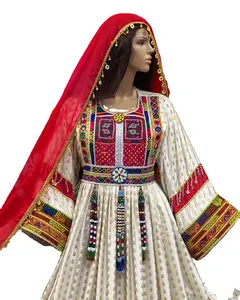 部落民族复古kuchi连衣裙，阿富汗/巴基斯坦Kuchi派对传统多色连衣裙Kochi连衣裙4021