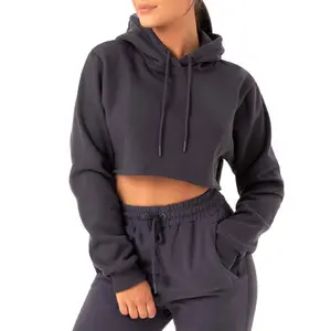 Nouveau design court femmes sweats zip top sweats couleur unie marque blanc 1/4 fermeture éclair à capuche pour les femmes demi zip pull