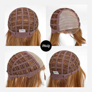Emilia-DWY Free Part <b>Short</b> Synthetic <b>Wig</b> Transparent Lace Front in Reddish Color - Product Image 4