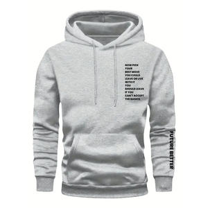 Logotipo personalizado Imprimir Casual fleece blanded fleece Color sólido Pullover HOODIE Pocket Hoodies Zip up Hombres Cremallera peso pesado - Product Image 1