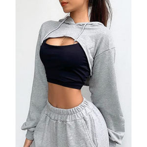 Haut court zippé personnalisé pour femme, style décontracté, en coton 100% – Collection Hiver - Product Image 4