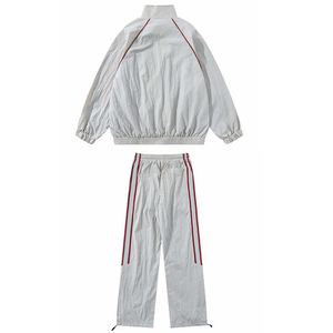 2025 survêtement à rayures personnalisées pour hommes ensemble de survêtement surdimensionné entièrement doublé en maille pour la saison d'automne - Product Image 3