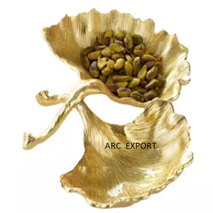 Design attrayant plaqué or plateau de nourriture décoration de Table plateaux de nourriture exclusif qualité métal matériel feuille plateau de service ensemble - Product Image 6