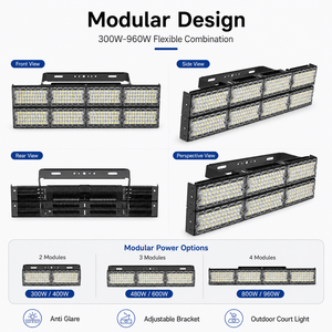 Luz LED Antideslumbrante para Pista de Pádel, 300W-960W, IP66, para Exteriores, Tenis, Pickleball - Product Image 4