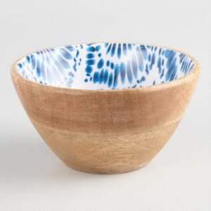 Bol peint multicolore de Direct Factory Peint à la main Design floral en bois poli Salade et fruits servant des bols en bois - Product Image 2