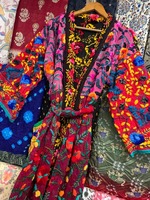 Robe Kimono Phulkari brodée à la mode Boho, cardigan Kimono de travail à fil coloré, kimono indien Phulkari longue veste