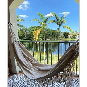 HAMAC DE JARDIN BRÉSILIEN XL BOHO ROCKER POUR DEUX PERSONNES GRAND FORMAT GAUCHE 200X100CM - Product Image 5