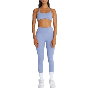 2025เซตโยคะขนาดใหญ่พิเศษพร้อมเข็มขัดโลโก้ด้านหน้าชุดออกกำลังกายฟิตเนส2ชิ้นระบายอากาศได้ดีแห้งเร็ว - Product Image 5