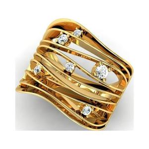 แหวนแต่งงานโมเดิร์น24K ทำมือดีไซน์เรียบหรูเครื่องประดับสเตนเลส - Product Image 2