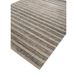 Contour Grey & <b>Black</b> Striped Hand Loom Wool & Viscose <b>Rug</b> for Home Use-Model HWV-51025 - Product Image 2