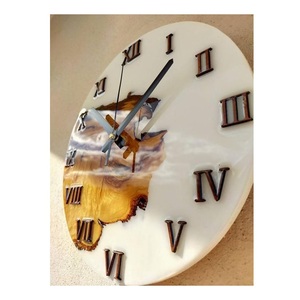 Horloge murale en bois et résine époxy Unique s'adapte à toutes les décorations pour salon salle à manger cuisine bureau chambre d'enfants décoration murale - Product Image 3