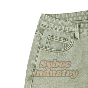 Green Denim Tear <b>Shorts</b> For Women Distressed Acid Wash Style Stretch Jeans Summer Tear <b>Shorts</b> For Beach Outfit - Product Image 4